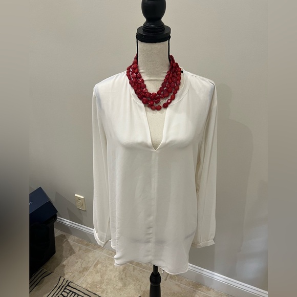 Ann Taylor Tops - Ann Taylor Cream Blouse-Size XL